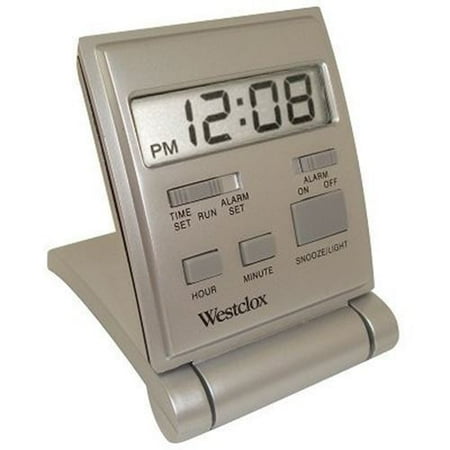 Westclox 47508S Travelmate Travel Folding Alarm Clock Silver