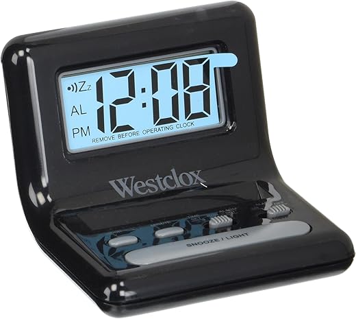 Westclox NYL47538 LCD Digital Bedside Alarm Clock Black