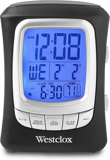 Westclox Travel Alarm Clock with Nap Timer – Model# 72001 (Non Foldable)