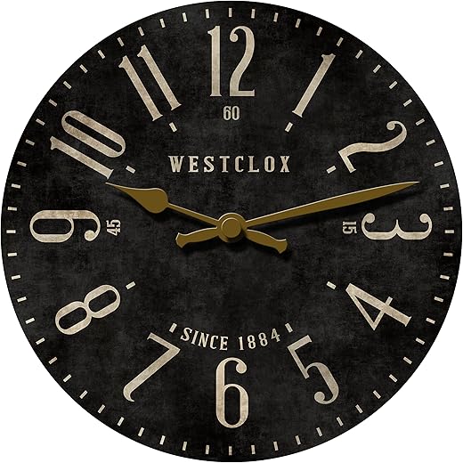 Westclox Vintage Analog Black MDF Quartz Accurate 15.5 Wall Clock