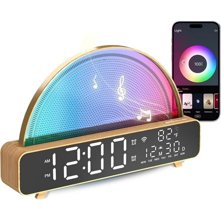 White Noise Sound Machine, Sunrise Alarm Clock APP/AI Voice Control Work for Bedroom, Sound Machine for Sleep with Touch Night Light, Sleep Aid, Snooze Timer, Dual Alarms, Sunrise Simulation