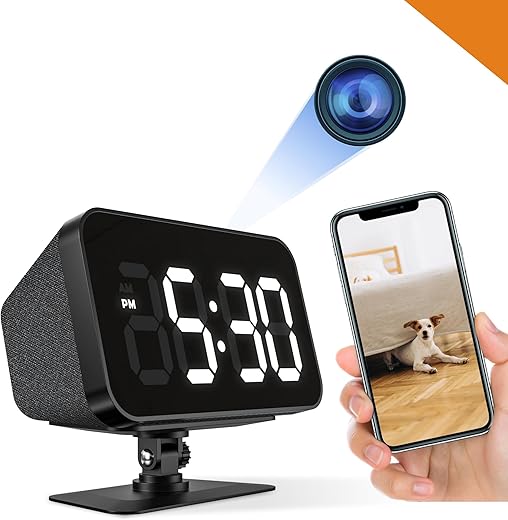 WiFi Hidden Camera Clock - Remote View - Premium HD 1080P - 2.4G/5G WiFi - Best Mini Spy Camera for Home - Real Time Monitoring - Wide Angle - Image Only - iOS Android