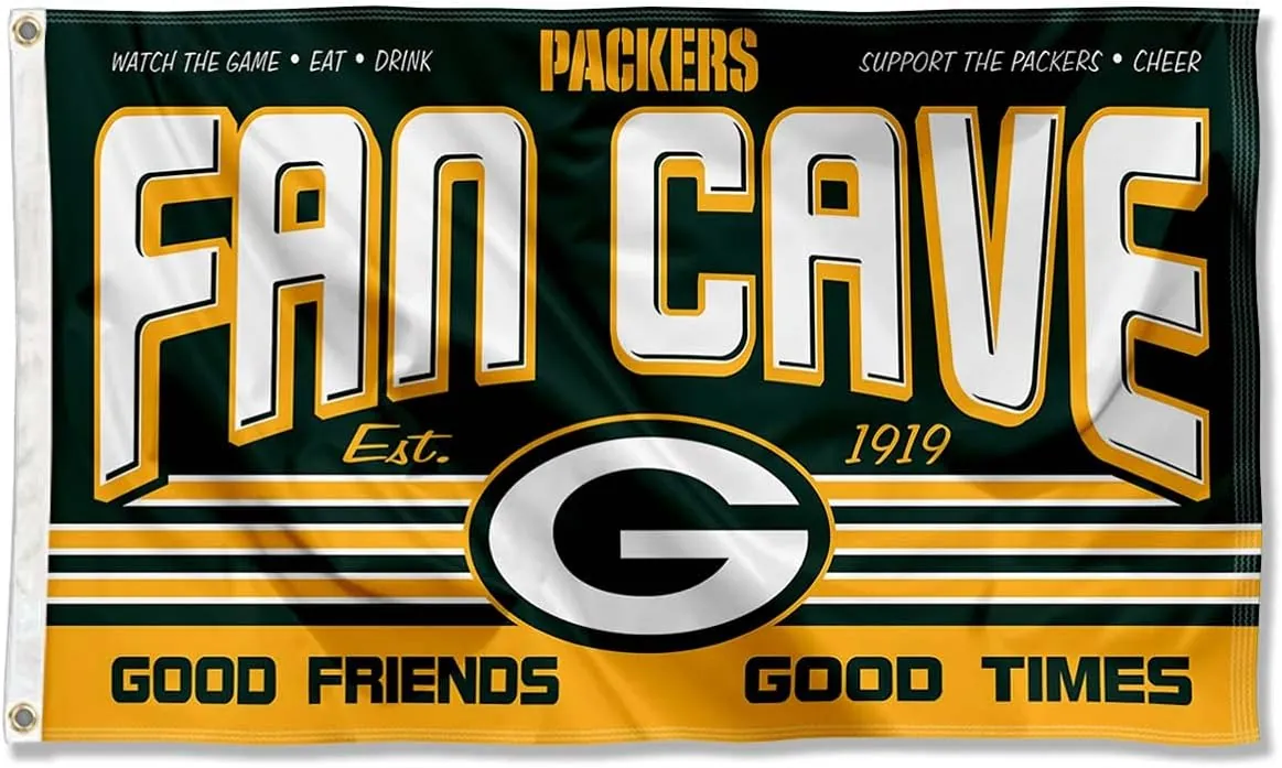 WinCraft Green Bay Packers Fan Man Cave Banner Flag