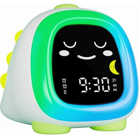 winshine Kids Alarm Clock with Night Light OK to Wake Clock for Kids Stay in Bed Sleep Training, Gift Ideas for Kids Toddler Boy Girl, Nap Timer Temperature Detect Cute Kids Room Decor(Dinosaur)