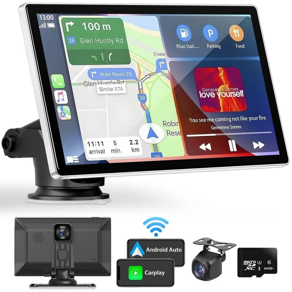 Wireless Apple Carplay and Android Auto in Black and Car Audio Receivers...