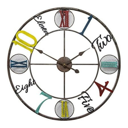 Yosemite Home Decor Whimsical Design Metal Wall Clock in Multi-Color