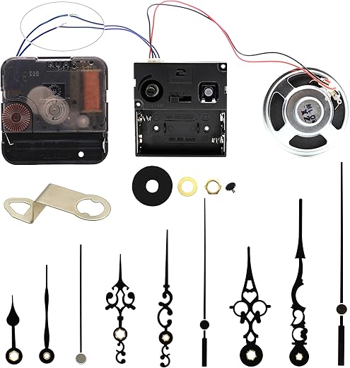 Youngtown 12888 Trigger Quartz Clock Movement with Music Chime Box 1/2 Inch Maximum Dial Thickness, 59/64 Inch Total Shaft Length