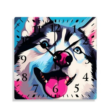 12 Inch Wall Clock Battery Operated Silent Clock Decorative for Office, Kitchen, Outdoor, Living Room，Thai Bang-Kaew Dog Lovely Drawing