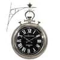 16 in. x 22 in. Silver Stainless Steel Metal Pocket Watch Style Wall Clock