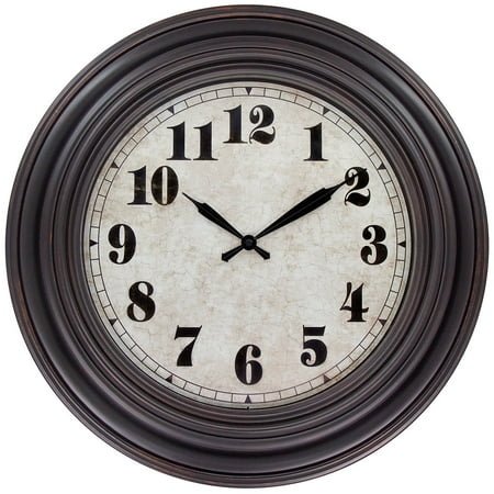 20 Inch Retro Wall Clock Silent,Accurate Time,Big Numbers,Quartz,Analog,Black