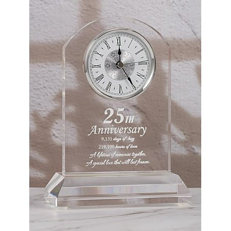 25th Wedding Anniversary Clock, Best Gifts Ideas for Couple Parents Wife Husband 25 Years of Marriage for Him Her