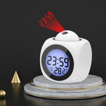 VBVC Mirror Projection Clock LED Large Screen Display Mute Creative Electronic Projection Alarm Clock