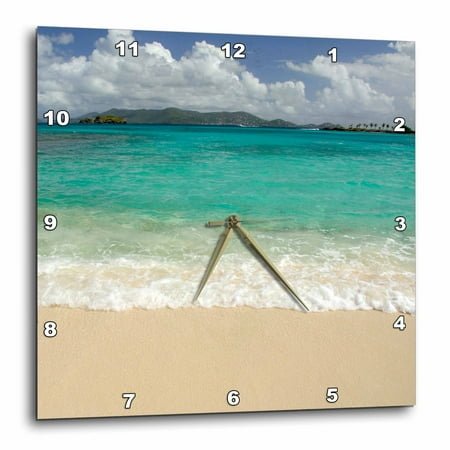 3dRose, USVI, St.Thomas, St. John Bay, Sapphire Beach-CA37 CMI0040 - Cindy Miller Hopkins, 15x15 Wall Clock