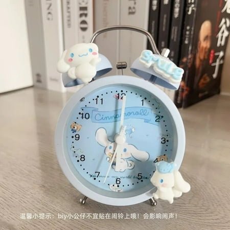 3 Inch Kawaii Sanrio Hello Kitty Cinnamoroll Kuromi Alarm Clock Diy Mute Alarm Clock Bedroom Student Desktop Cartoon Creative