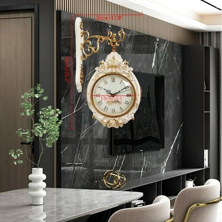 7.5 Vintage Style Double Sided Wall Clock Large Hanging Home Dining Study Decor