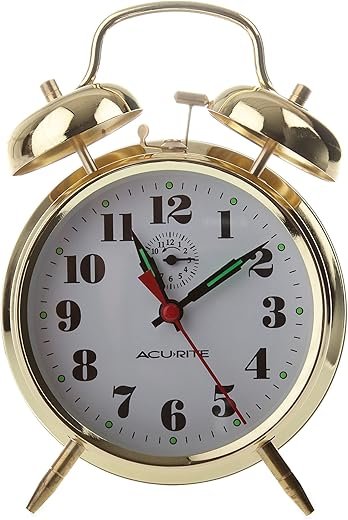 AcuRite 15605 Vintage Twin Bell Alarm Clock