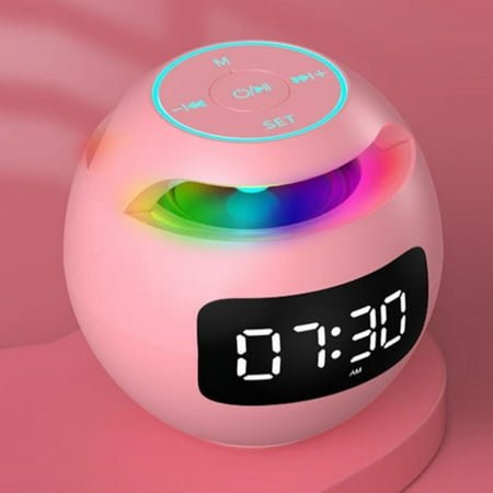 Ai smart bluetooth speaker home room decora alarm clock with led display fm radio colorful light tf card mp3 player table clock