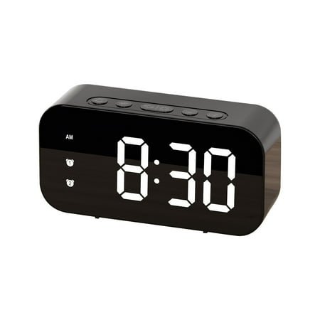 Alarm Clocks for Bedrooms, Auto Set Digital Desk Clock for Bedside Nightstand, Electric Clock with Dimmable Brightness Dimmer, Auto DST, USB Port, Date, Temperature, Snooze