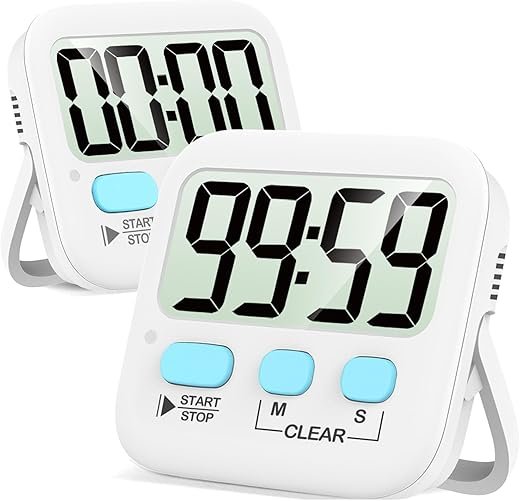 Antonki 2 Pack Digital Timer for Kids, Magnetic Countdown Kitchen Timers for Cooking, Egg, Classroom, Teacher, Exercise, Study, Oven - Battery Included