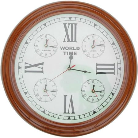 Armory Replicas Clock of The Ticking Moments Wall Mount 15.5 in. Natural Wood 12-Hour Dial with Roman Numerals