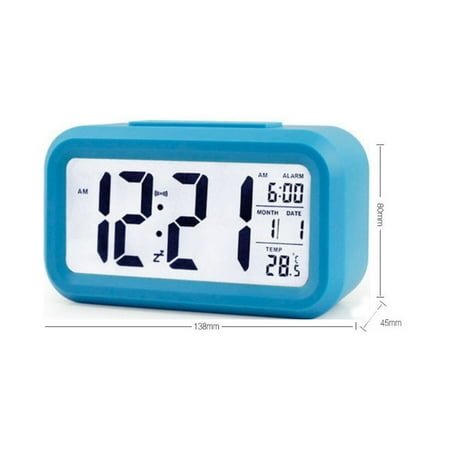 axGear Digital Alarm Clock Backlight Snooze Temperature Battery Operated LCD Display