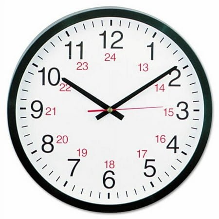 Black Universal 24-Hour Round Wall Clock