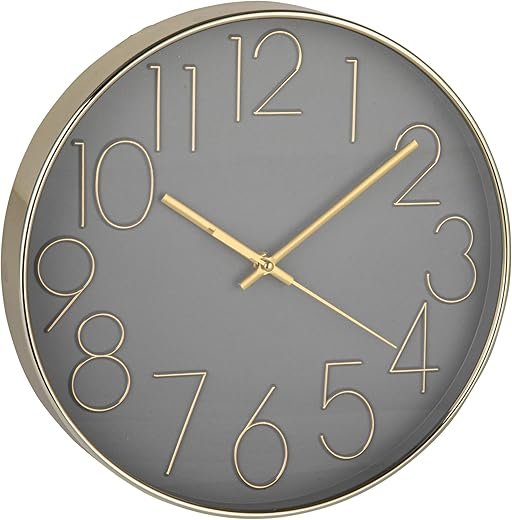 Bloomingville Aureate Hour Wall Clock, Grey and Gold