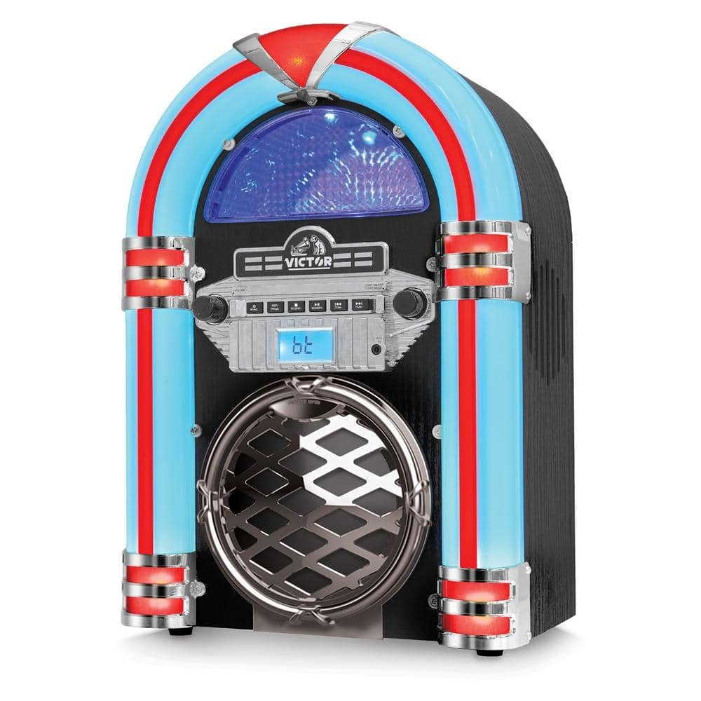Broadway Bluetooth Jukebox CD Player, FM Radio, Built-In Stereo Speakers and Color...