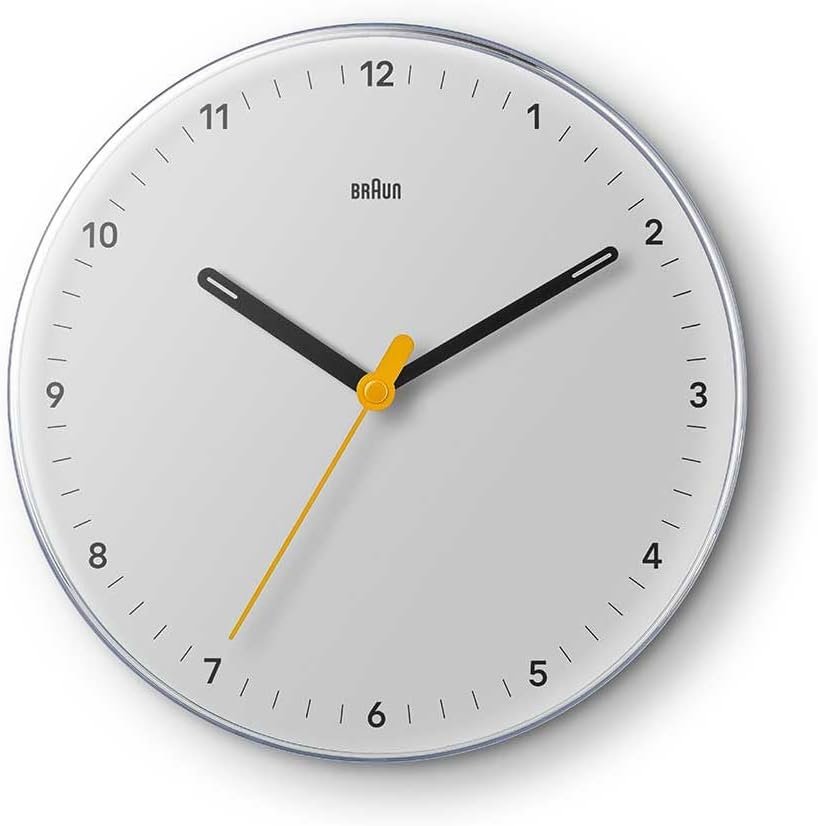 Brown BC26W Wall Clock, White, フリー, Minimalist