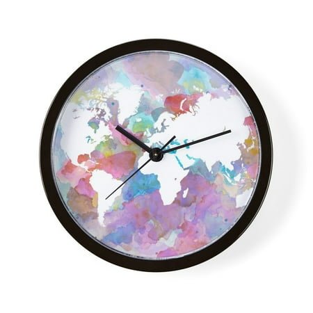 CafePress - Design 48 World Map - 10 Quartz Analog Battery-Powered Modern Wall Clock, Unique