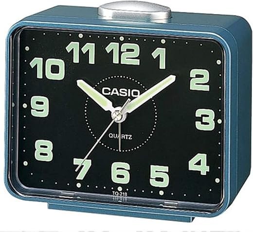 Casio Men's Travel Alarm Clock, Metallic Blue/Black TQ218/2