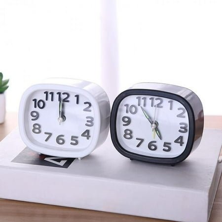 Cheers US Small Battery Operated Analog Travel Alarm Clock Silent No Ticking, Lighted on Demand and Snooze, Beep Sounds, Gentle Wake, Ascending Alarm, Easy Set