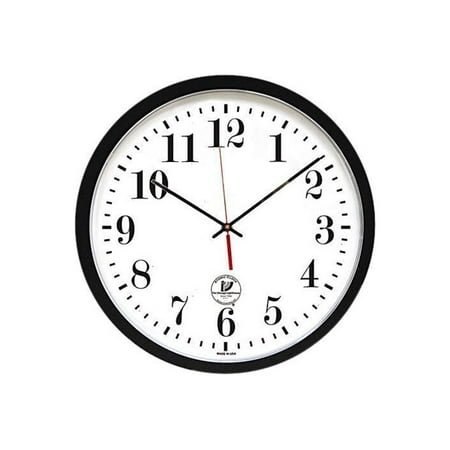 Chicago Lighthouse 67403302 16.5 in. Overall Diameter 1 AA (sold separately) Black ATOMIC Contemporary Clock - Black Case