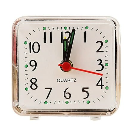 Clearance! Clock under$1 Square Small Bed Compact Travel Quartz Beep Alarm Clock Cute Portable