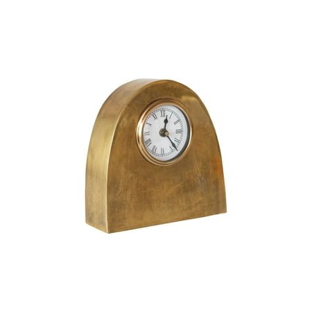 Creative Co-Op Metal Mantel Clock for Display, Antique Gold