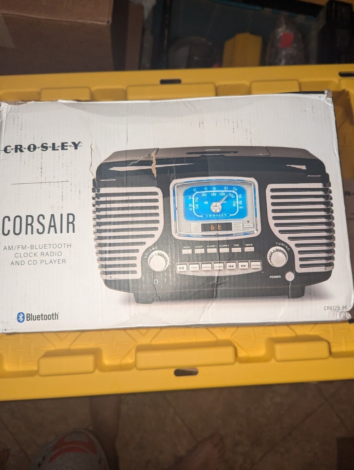 Crosley CR612B-BK Corsair Tabletop AM/FM Bluetooth Radio with CD Player