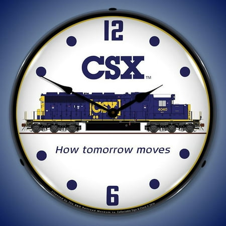 CSX Railroad Wall Clock, Lighted