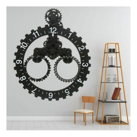 DazzAura 27 Mechanical Modern Design Wall Art Gear Clock Big Calendar Wheel Wall Clock