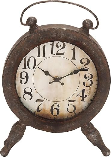 Deco 79 Metal Clock, 10 x 3 x 13, Dark Brown