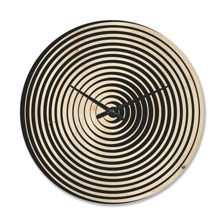 Designart 'Monochrome Optical Illusion ' Modern Wood Wall Clock