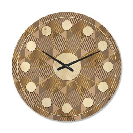 Designart 'Square Retro Design VI' Mid-Century Modern Wood Wall Clock