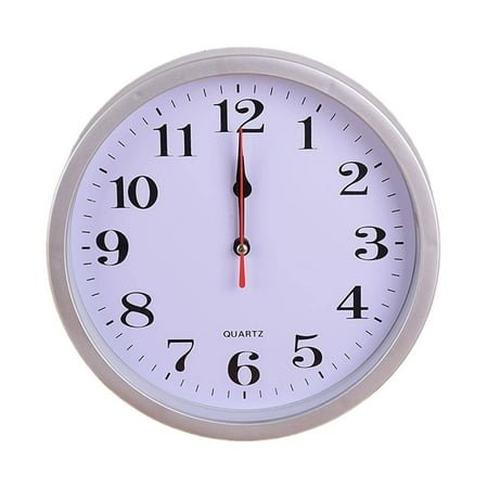 DESIGNICE Wall Clock,Classic European Vintage Design Bathroom Clock,Elegant and Minimalist Kitchen Clock,Silver