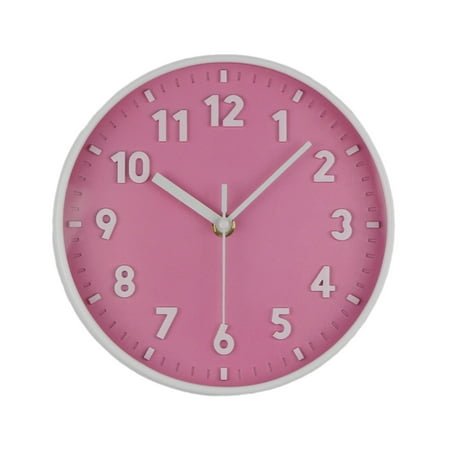 DESIGNICE Wall Clock,Minimalist Japanese Design Large Wall Clock,Silent Sweep Mechanism Kitchen Clock,Pink