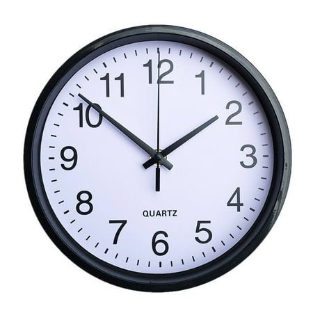 DESIGNICE Wall Clock,Silent Sweep Movement Small Wall Clock,Eco-Friendly Wide Metal Frame Bathroom Clock,8,Black