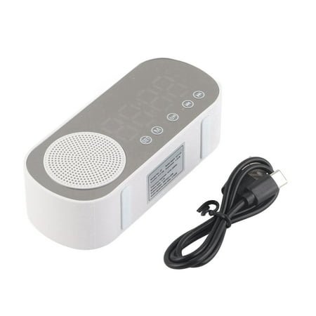 Digital Alarm Clock HIFI FM Radio Rechargeable Bluetooth 5.0 Speaker Mirror Clock for Reading Trip