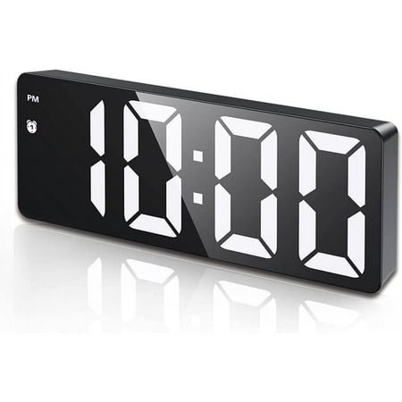 Digital Alarm Clock, [Upgraded Version] LED Clock for Bedroom, Electronic Desktop Clock with Temperature Display, Adjustable Brightness, Voice Control, 12/24H Display for Home, Bedroom, Office