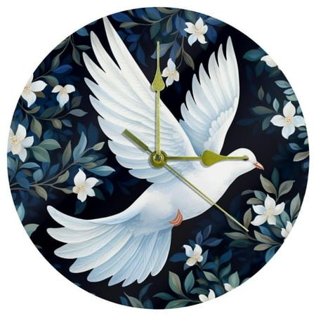 Doves Stylish and Modern Acrylic Circular Wall Clock - Durable and Sleek Timepiece for Living Room and Office