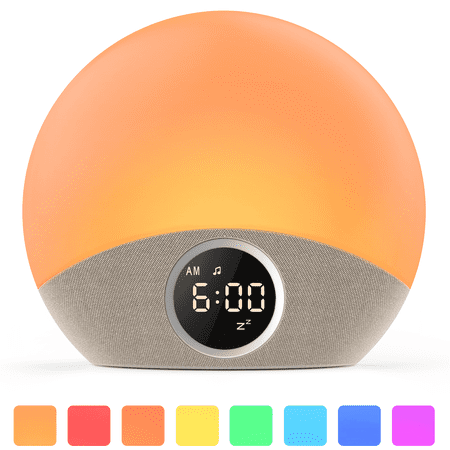 Dreamegg Sound Machine - Sunrise Alarm Clock, White Noise Machine for Sleeping with 30 Soothing Sounds, Gentle Wake up Sunlight, Dimmable Display, White Noise Sleep Aid for Heavy Sleepers, Adult Baby