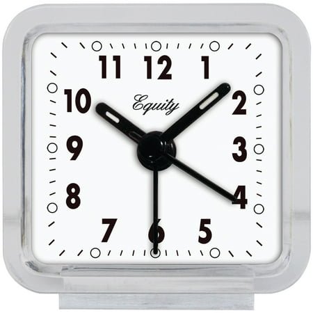 Equity 21038 2.50 x 2.50 inch Clear Quartz Analog Alarm Clock