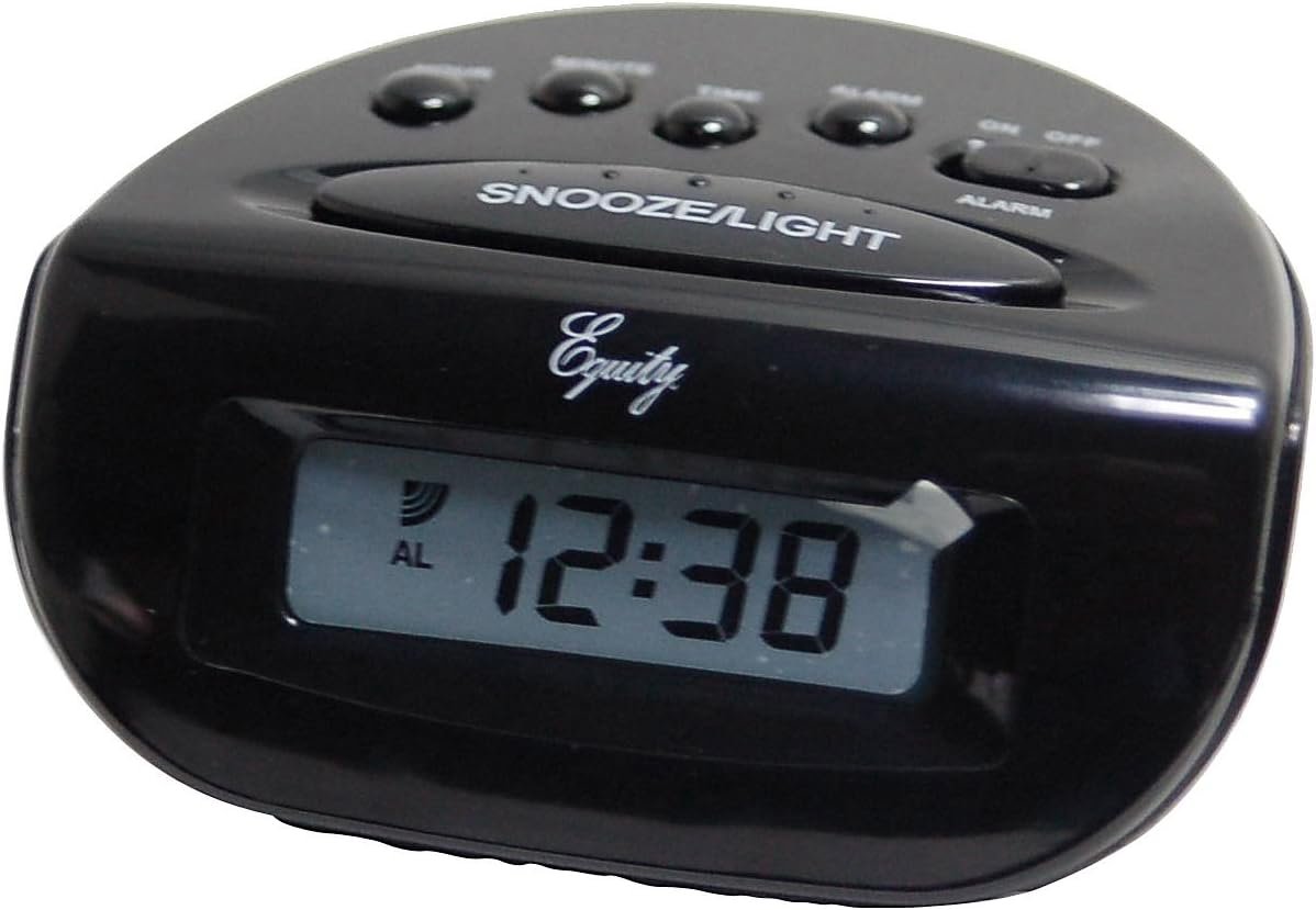 Equity by La Crosse LCD Snooze Alarm Clock, Black